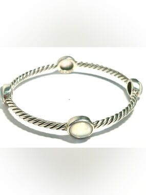 Authentic David Yurman Moon Quartz Color Classics Four-Station Bangle 7”